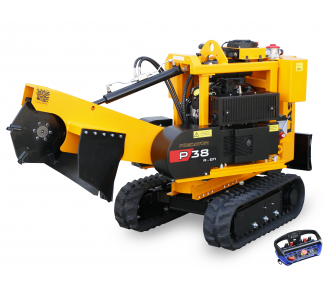 Stump cutter on tracked chassis with remote control P 38 R - EFI